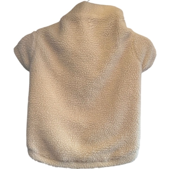 ๐ 6/$60 Dog Faux Shearling Sweater Pullover Short Sleeve Cream Zipper Collar - Picture 2 of 5